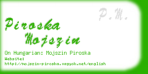 piroska mojszin business card